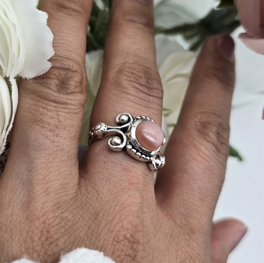 🥰 E's OPAL STERLING SILVER RING - Picture 5 of 9